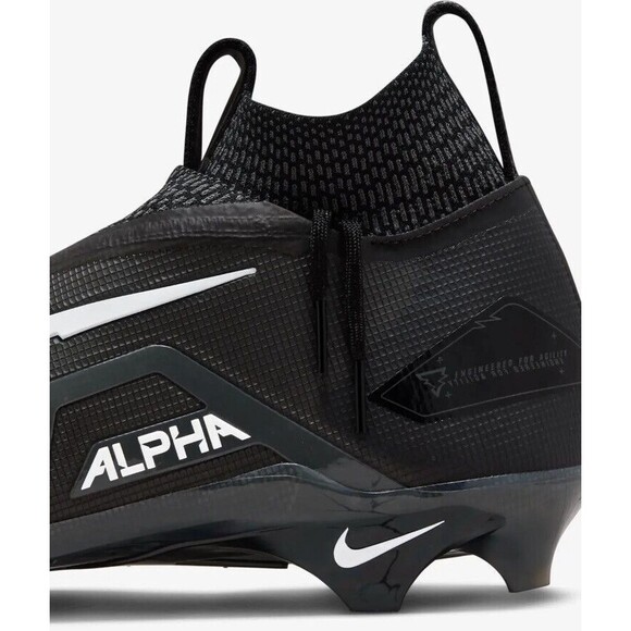 Nike Alpha Menace Elite 3 Black Football Cleats CT6648-010 Men’s Size 8.5 - Picture 9 of 10